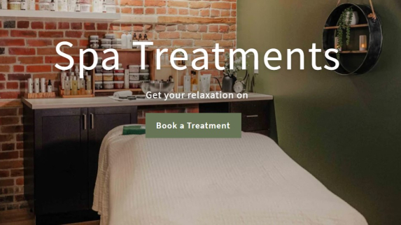 A serene spa setting adorned with spring blossoms, embodying tranquility and rejuvenation at Pure Organic Spa in downtown Cornwall.